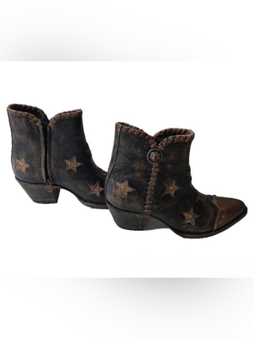 Old Gringo Glamis Distressed Leather Ankle Star Boots - Size 8 - Picture 3 of 7
